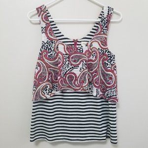 Anthropologie | Meadow Rue Paisley Stripe Tank XS